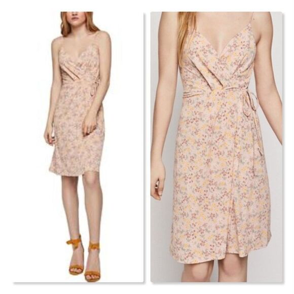 BCBGeneration Floral Spaghetti Strap Wrap Dress size XXS in Pink - NEW - Picture 3 of 13